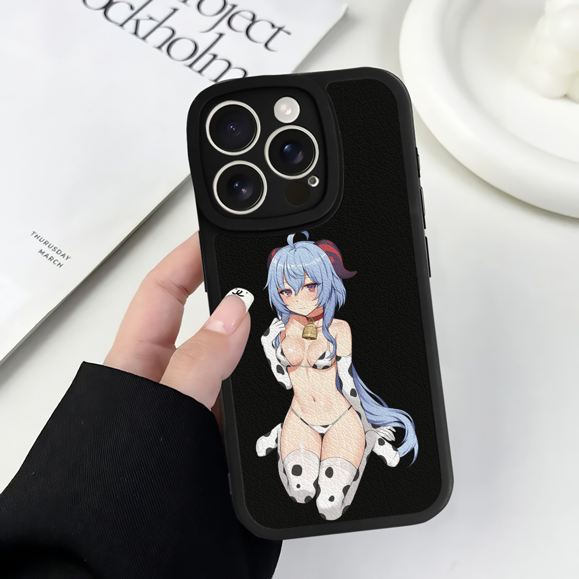 げんし神 甘雨 かんう genshin Ganyu 【iPhone 16シリーズ対応】シリコンスマホケース（レザー調） 材質：シリコン